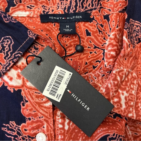 NWT TOMMY HILFIGER Cinnabar Paisley Button Down Shirt - Picture 8 of 16